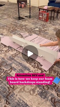 How To Make A Cardboard Cutout Stand Up, Stage Props Diy Cardboard Boxes, Foam Backdrop Stand, Foam Board Wall Panels Diy, Diy Large Party Props, How To Make Foam Board Stand Up, Diy Cardboard Stand, Birthday Props Diy, How To Make Backdrop Stand