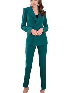 ONLY pants, without a blazer DETAILS -  slim fit pants -  with crease -  high rise MATERIAL Premium quality suiting fabric, which consists of viscose mostly and a bit of polyester and elastane SIZES The models in photos are wearing a size 2 0 US numeric  BUST 32-34 inches or 82-86 cm WAIST 23-24.8 inches or 59-63 cm HIPS 33-35 inches or 86-90 cm 2 US numeric  BUST 34-35 inches or 86-90 cm WAIST 25-26 inches or 63-67 cm HIPS 35-37 inches or 90-94 cm 4 US numeric  BUST 35-37 inches or 90-94 cm WAI Tailored Elastane Office Pantsuit, Tailored Elastane Pantsuit For Office, Office Suits With Fitted High-waisted Pants, Fitted Suits With High-waisted Pants For Office, Tailored Elastane Trousers Pantsuit, Slim Fit Office Suits Trousers, Fitted Suits With Ankle-length Pants For Office, Tailored Tapered Leg Pantsuit For Office Wear, Elastane High-waisted Pantsuit For Office