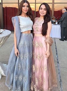 Pastel Lengha, Grey Lengha, Engagement Lehengas, Indian Bridesmaids Outfits, Gowns Dresses Indian, Wedding Outfit Ideas, Bridesmaid Dresses Indian, Pakistan Bridal