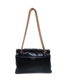 Giambattista Valli Small Airbag Cushion Bag in Black Flat Top with snap closure Front button open/close closure Metal chain Double interior pockets Back exterior pocket 9.44” x 7.08” x 4.72” Made in Italy Giambattista Valli, Flats Top, Black Flats, Metal Chain, Snap Closure, In Italy, Cushions, Exterior, Italy