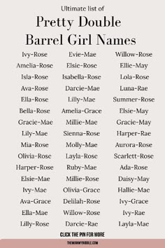 the ultimate list of pretty double barrel girl names