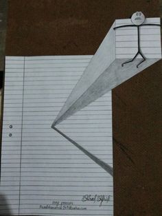 a piece of paper with a drawing of a kite on it