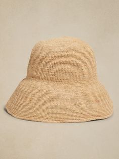 Shoreline Raffia Bucket Hat  by Hampui | Banana Republic Raffia Bucket Hat, Sustainable Materials, Natural World, Banana Republic, The Magic, Bucket Hat, Straw, Man Shop, Elastic