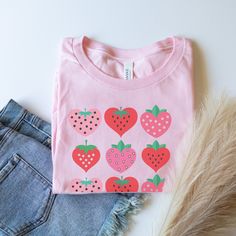 Welcome to our charming Cottagecore Garden Collection! Introducing our delightful Strawberry Heart Shirt, perfect for embracing nature's beauty right in your wardrobe. This botanical oversized shirt features a lovely garden motif, adorned with vibrant strawberries that are sure to make your heart skip a beat. Crafted with love and attention to detail, this Strawberry Garden Shirt is a whimsical addition to your everyday attire. Whether you're strolling through a meadow or enjoying a picnic in the park, our Cottagecore-inspired design will transport you to a world filled with romance and enchantment. Embrace the magic of nature with this one-of-a-kind Strawberry Heart Shirt - just what your wardrobe has been longing for! .: Made with 100% Airlume combed and ring-spun cotton, a lightweight f Karl Jacobs Strawberry Shirt, Cottagecore Garden, Strawberry Heart, Garden Shirt, Strawberry Shirt, Strawberry Hearts, Strawberry Garden, Embrace Nature, Gardening Shirts