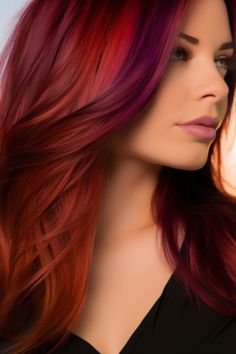 The sunset sienna spectrum encapsulates the beauty of a fall sunset, bringing warmth to your hair color. The blend of sienna tones over a brunette base creates a beautiful color melt reminiscent of the evening sky. Click here to check out more balayage hair colors for fall to upgrade your look. Fall Sunset, Color Melt, Color Melting