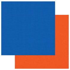 two blue and orange squares are next to each other