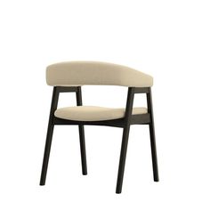 an image of a chair that is in the shape of a armrest with a beige upholstered seat