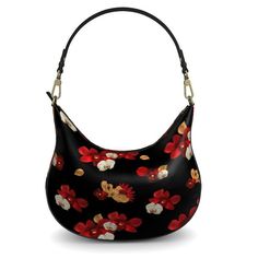 This hobo bag has a dark floral print that is inspired by the wild orchid fields of late summer into early fall. Watercolor painted orchid design by Cinnamon Moniqúe. 100% full-grain Nappa leather Deluxe faux suede inner lining Handcrafted by leatherworkers Beautifully hand-painted edges Two internal pockets, 1 zipped, 1 open Detachable handle Size: 5.1" x 14.4" x 11.0" / 19.7 oz Strap length including handles: 18.9" Dark Floral Print, Orchid Design, Fall Watercolor, Wild Orchid, Dark Floral, Early Fall, Painting Edges, Late Summer, Nappa Leather