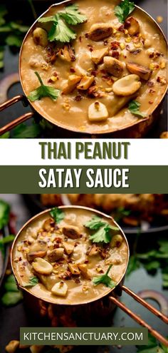 two pictures showing different types of thai food