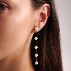 F R E S H W A T E R ∙ ⚘ ∙ P E A R L ∙ ⚘ ∙ D R O P ∙ ⚘ ∙ E A R R I N G S Add a touch of bridal elegance to your look with our stunning Freshwater Pearl Drop Earrings. These exquisite earrings feature delicate freshwater pearls that beautifully accent the elegant drop silhouette. With their sophisticated style and timeless appeal, they are the perfect accessory for weddings and other special occasions. The delicate drop design with freshwater pearls offers a touch of bridal charm.♡ * Material: Hig Cheap Elegant Dangle Pearl Earrings, Cheap Classic Pearl Drop Earrings, Dainty Single Long Drop Pearl Earring, White Pierced Linear Earrings For Wedding, Long Drop Pierced Linear Earrings For Wedding, Long Drop Linear Earrings For Wedding, Long Drop Pearl Charm Earrings For Wedding, Luxury Drop Earrings With Pearl Charm, Classic Long Drop Pearl Earrings With Charm