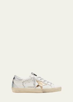 Get free shipping on Golden Goose Superstar Metallic Stud Low-Top Sneakers at Bergdorf Goodman. Shop the latest luxury fashions from top designers. Silver Golden Goose Sneakers Outfit, Golden Goose Superstar, Rainbow Shoes, Golden Goose Sneakers, Golden Goose Deluxe Brand, Star Sneakers, School Fits, Pink Stars, Low Top Sneakers