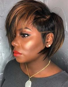 Short Hair Style For Black Women With Round Faces, Black Woman Haircut, Short Hair Ideas For Black Women, Black Hair Cuts For Women, Short African American Hairstyles, Pixie Bob Haircut Black Women, Bob Cut With Layers, Short Hair Cuts For Women Black