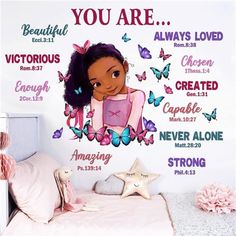 Diy Daughters Room, Butterfly Room Decor Bedroom Ideas, Pink Butterfly Room, Daughter Room Makeover, Butterfly Bedroom Ideas Kids, Toddler Wall Decor, Butterfly Room Decor, Butterfly Bedroom, Butterfly Room