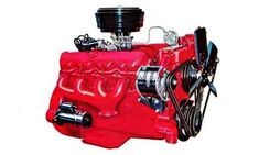 an image of a red engine on a white background