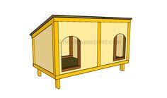 an image of a dog house with two doors