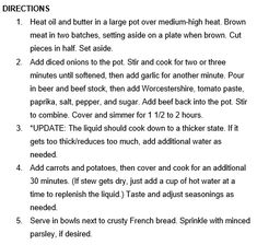 the instructions for how to make bread