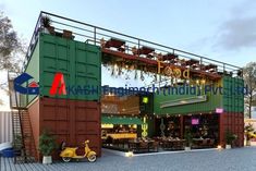 an image of a restaurant that looks like shipping containers