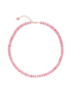 Pink jade and rose quartz gemstones, freshwater pearl charm Gold-filled lobster clasp closure Length - 20" + 2" extender Also available in clear and pale pink Handmade in Newport, RI *Due to the unique nature of freshwater pearls and genuine stones there will be slight variations from images on site Pink Opal Single Strand Beaded Necklace As Gift, Adjustable Pink Pearl Necklace With Charm, Single Strand Pink Opal Necklace With Round Beads, Pink Single Strand Round Jewelry, Pink Round Single Strand Jewelry, Pink Rondelle Jewelry With Faceted Beads, Pink Round Necklace With Lobster Clasp, Pink Pearl Drop Beaded Necklaces With Round Beads, Pink Pearl Single Strand Jewelry