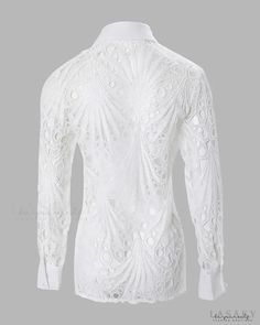 Lasaky - Eyelet Embroidered Long Sleeve Button Down Shirt Long Sleeve Turtleneck Dress, Eyelet Embroidery, Wholesale Shirts, Estilo Chic, Turndown Collar, Collar Dress, Dress Accessories, Red Dress, Sleeve Styles