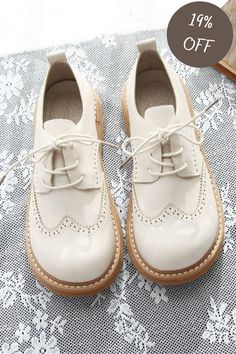 use coupon code ANNEMIANO Summer Formal Lace-up Shoes With Round Toe, White Lace-up Shoes With Brogue Detailing, Classic Summer Oxfords With Round Toe, White Round Toe Oxfords For Spring, Spring White Round Toe Oxfords, Casual Cream Lace-up Shoes With Round Toe, White Round Toe Lace-up Shoes For Spring, Classic Flat Heel Lace-up Shoes For Spring, White Lace-up Shoes With Round Toe For Spring