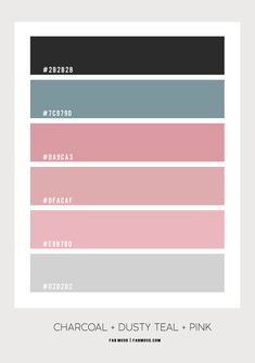 the color scheme for charcoal dusty teal and pink