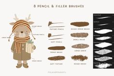 the different types of brushes are shown in this illustration