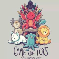 a game of toys t - shirt with an image of stuffed animals on the throne