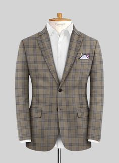 Seal your formal look with a suave piece like our Reda Sand Brown Checks Wool Suit. Tailored using superior-quality wool material, this suit is a must-have addition to your esteemed collection. The overcheck pattern, featuring blue yarns on a calm brown tone, reflects an updated vision of luxury tailoring. For men who wish to dress in a more upscale manner, this suit is a perfect choice. 
 
 Look Includes   Reda     Sand     Brown     Checks     Wool  Fabric  Two Button Jacket Style  Notch Lapel Grey Tweed Suit, Herringbone Tweed Jacket, White Linen Suit, Green Velvet Jacket, Peaky Blinders Suit, Royal Blue Suit, Blue Chinos, Brown Tone, Herringbone Tweed