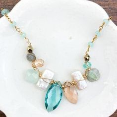 Marquee and Pearl Katie Gem Necklace - Anna Balkan