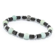 This handsome Invicta Jewelry beaded bracelet features hematite along with your choice of blue agate  dark blue jade or amazonite. A stainless steel Invicta bead complements the subtle colors of the gemstones. Pair this bracelet with your favorite watch and complete your look with a simple yet masculine touch! Modern Beaded Bracelets With Natural Stones, Hematite Beaded Bracelets With Natural Stones, Natural Stone Hematite Beaded Bracelets, Long Fingernails, Blue Jade, Jewelry Beaded, Expensive Jewelry, Pretty Design, Blue Agate