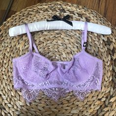 Never Been Worn!! Lace Balconette Bra Color: Lavender Fitted Lavender Bra For Spring, Fitted Lavender Victoria's Secret Bra, Victoria's Secret Purple Bra For Spring, Feminine Fitted Lavender Bra, Lavender Feminine Bra, Spring Purple Lace Bra, Lace Balconette, Balconette Bra, Women's Intimates