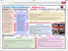 the british value statement is displayed in this screenshote, which shows an image of people