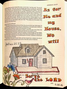 an open bible with the words as for me and my house, we will serve the lord