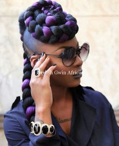 Braided Mohawk Hairstyles, Purple Braids, Black Hair Updo Hairstyles, Goddess Braids Hairstyles, Mohawk Hairstyles, Beautiful Braids, Girls Braids, Cornrow Hairstyles