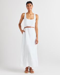 White Midi Dress With Smocked Back For Day Out, Summer A-line Maxi Dress For Daywear, Fitted Bodice Maxi Sundress For Daywear, Sundress With Fitted Bodice For Daywear, Chic Maxi Dress With Fitted Bodice For Daywear, Fitted Tie Back Maxi Dress For Daywear, Casual Maxi Dress With Fitted Bodice And Square Neck, Fitted Tie-back Maxi Dress For Daywear, Casual Midi Dress With Fitted Bodice For Daywear