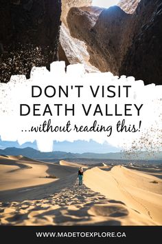 Death Valley National Park Itinerary: One of the best things to do in California, Death Valley National Park is full of hikes, sand dunes, canyons, salt flats, colourful hills, and more! Click through for everything you need to know about Death Valley National Park and a 20day itinerary! #deathvalley #californiatravel #travelisa #madetoexplore Things To Do In California, National Park Itinerary, Best Campgrounds, Salt Flats, Natural Bridge, California National Parks, Summer Destinations, Perfect Itinerary, American Cities