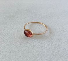 Strawberry Quartz Ring, Gold Ring, Gemstone Band, Stacking Ring, Oval Ring, Gift for Mom, Friend, Minimal Jewelry. - Etsy Stackable Oval Midi Rings For Gift, Stackable Oval Midi Rings As Gift, Stackable Oval Midi Rings Gift, Dainty Oval Midi Rings For Gift, Dainty Oval Handmade Stackable Rings, Handmade Oval Stackable Rings In Dainty Style, Handmade Dainty Oval Stackable Rings, Handmade Oval Dainty Stackable Rings, Minimalist Oval Delicate Jewelry