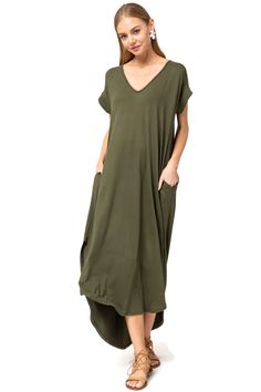 entro Everyday Pocket Maxi Dress, olive – Violet Skye Boutique Bohemian Casual Dress, Dramatic Dress, Dramatic Dresses, High Low Midi Dress, Maxi Dres, Pocket Maxi Dress, Silhouette Dress, Casual Jewelry, Floral Embroidered Dress