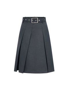 MO&Co. Women's Irregular Pleated Midi Skirt This skirt is made with comfortable, high-quality fabric. Features a flattering A-line silhouette and pleated design, complete with a matching belt. Pair it with a t-shirt or top for a chic and casual look. Features : - A-line midi silhouette- Pleated design, including belt- Side pockets and zipper details Code: MBD1SKT032The back length of size S is 60.3cmMATERIALS & CARE Material: 68.2% Polyester 30.2% Viscose 1.6% SpandexPlease put it into a mesh ba Black Midi Skirt, Pleated Midi Skirt, Gray Skirt, Mesh Bag, Zipper Detail, Casual Look, Casual Looks, Quality Fabric, Midi Skirt