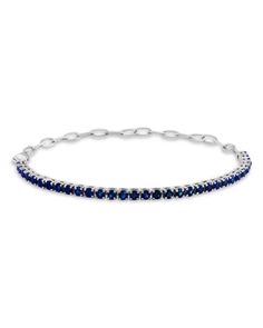 Bloomingdale's Fine Collection Sapphire Bracelet in 14K White Gold Simple Bracelets, Sapphire Bracelet, Blue Gold, Wedding Accessories, Navy And White, Jewelry Accessories, Sapphire, In Store, Pick Up