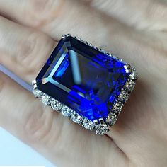 Gorgeous Vivid Royal Blue 42.82CT Sapphire With 2.60CT CZ Halo 925 Silver Ring | eBay Jewelry Aquamarine, High Jewellery, Emerald Bracelet, Shiva Shakti, October 25, Argentium Silver, Armors, Handcrafted Rings, Sapphire Jewelry