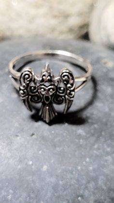 These rings are old store stock- unworn. The front of the ring is 1/2 of an inch tall. They are sterling silver .925. It will be shipped in a jewelry box for gifting. Raven Ring, Crow Ring, Raven Ring For Men, Vintage Silver Skull Open Ring, Crow Pendant Necklace, New Vintage, Rings Statement, Statement Rings, Gift Box