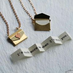 Envelope Necklace, Mua Sắm, Girly Jewelry, Letter Necklace, Say I Love You, Brass Chain, Locket Necklace, Pretty Jewellery