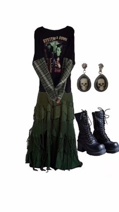 Fairy Grunge Clothes, Fairy Grunge Outfit, Grunge Clothes, Street Outfits, Mode Hippie, Alt Outfits, Alt Fashion, Grunge Goth, Swaggy Outfits