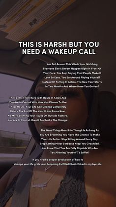 a woman in a car with the words, this is harsh but you need a makeup call