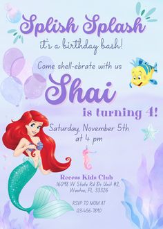 the little mermaid birthday party is going on