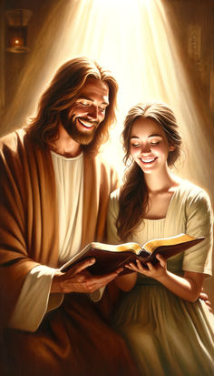 Jesus art Joyful quiet time with God Jesus Waiting For You, Jesus With Girl, Me And Jesus, Jesus Laughing, Quiet Time With God, Animated Bible, Jesus Love Images, Bible Videos, Faith Moves Mountains