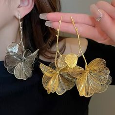 Same Day Shipping ( Usually Delivered In 2-3 Days) Real Pictures And Video Made By Me Brand New Elegant Zara Earrings For Summer, Elegant Summer Earrings By Zara, Zara Jewelry, Zara Gold, Flower Ear, Big Flowers, Real Pictures, Made By Me, Picture Video