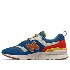 New Balance 997 'Outdoor Pack - Blue' Blue/Varsity Orange Marathon Running Shoes/Sneakers New Balance Blue Sneakers For Streetwear, Casual New Balance Sneakers For Outdoor Activities, Functional Blue New Balance Sneakers, Blue New Balance Sports Sneakers, Urban Blue Sneakers For Outdoor, Blue Cushioned Sneakers For Outdoor Activities, New Balance Blue, New Balance 327, Marathon Running Shoes