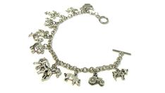 "Farm Animals Bracelet Show off your love of farm animals with this fun, unique piece of jewelry! Delicate bracelet, lovely to wear and wonderful to give. The charms and the bracelet are made from a zinc alloy metal which is both lead and nickel free. This is an awesome collection of charms for the animal lover in your life! PLEASE NOTE: From time to time we may need to substitute one (or more) of the charms for another, all keeping with the theme of the collection. Charm is zinc alloy, lead and Nickel Free Novelty Bracelet Jewelry, Metal Horse Design Jewelry Gift, Novelty Charms Bracelet Jewelry, Novelty Bracelet Jewelry For Gifts, Novelty Bracelet Jewelry Gift, Novelty Jewelry Charms Bracelet, Novelty Bracelet Jewelry As Gift, Animal Design Dangle Jewelry Gift, Adjustable Horse Design Bracelet